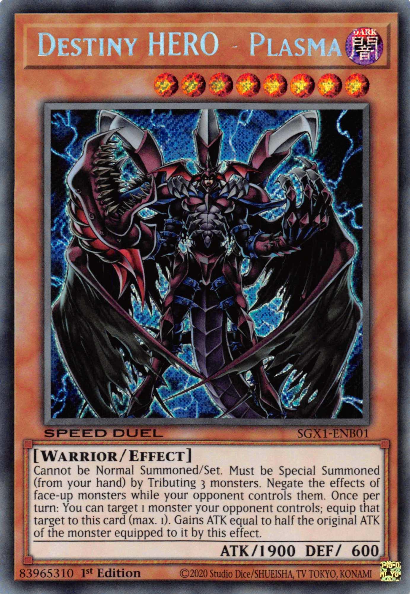 Destiny HERO - Plasma [SGX1-ENB01] Secret Rare - Josh's Cards