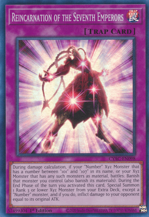 Reincarnation of the Seventh Emperors [CYAC-EN098] Super Rare - Josh's Cards