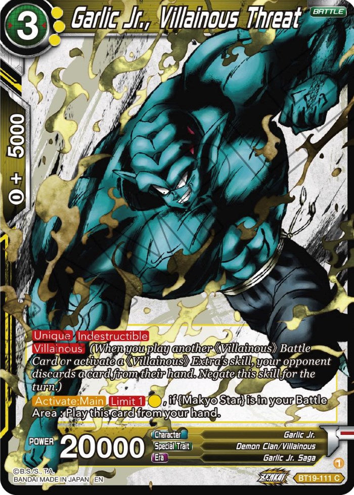 Garlic Jr., Villainous Threat (BT19-111) [Fighter's Ambition] Parallel Foil