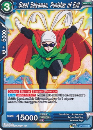 Great Saiyaman, Punisher of Evil (BT12-033) [Vicious Rejuvenation] Parallel Foil