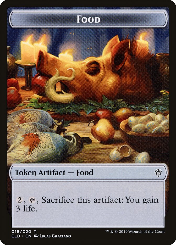 Goat // Food (18) Double-Sided Token [Throne of Eldraine Tokens] Foil