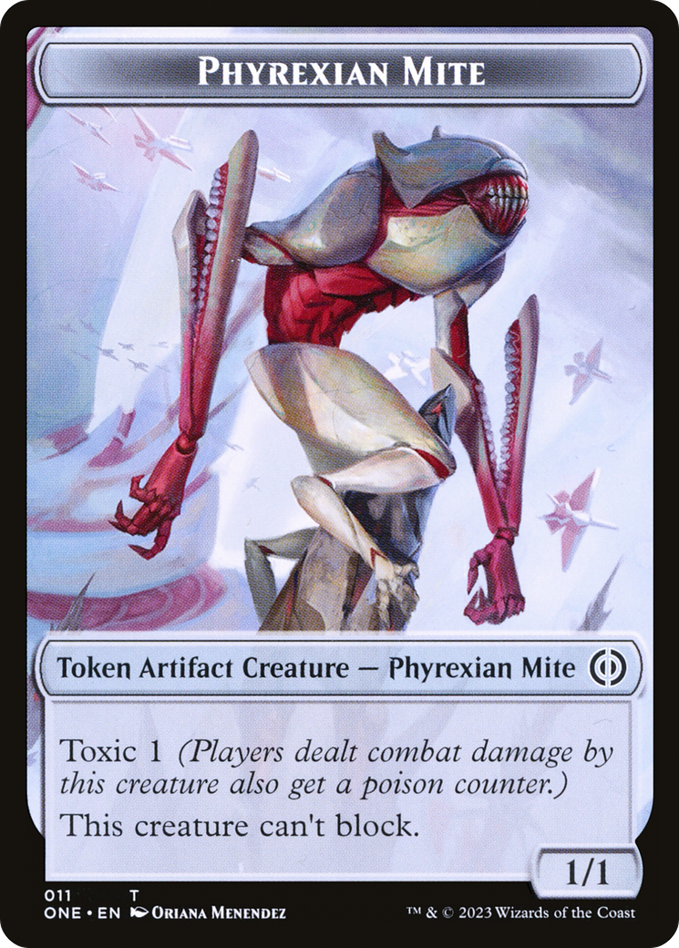 Phyrexian Mite (011) // Phyrexian Goblin Double-Sided Token [Phyrexia: All Will Be One Tokens] Foil