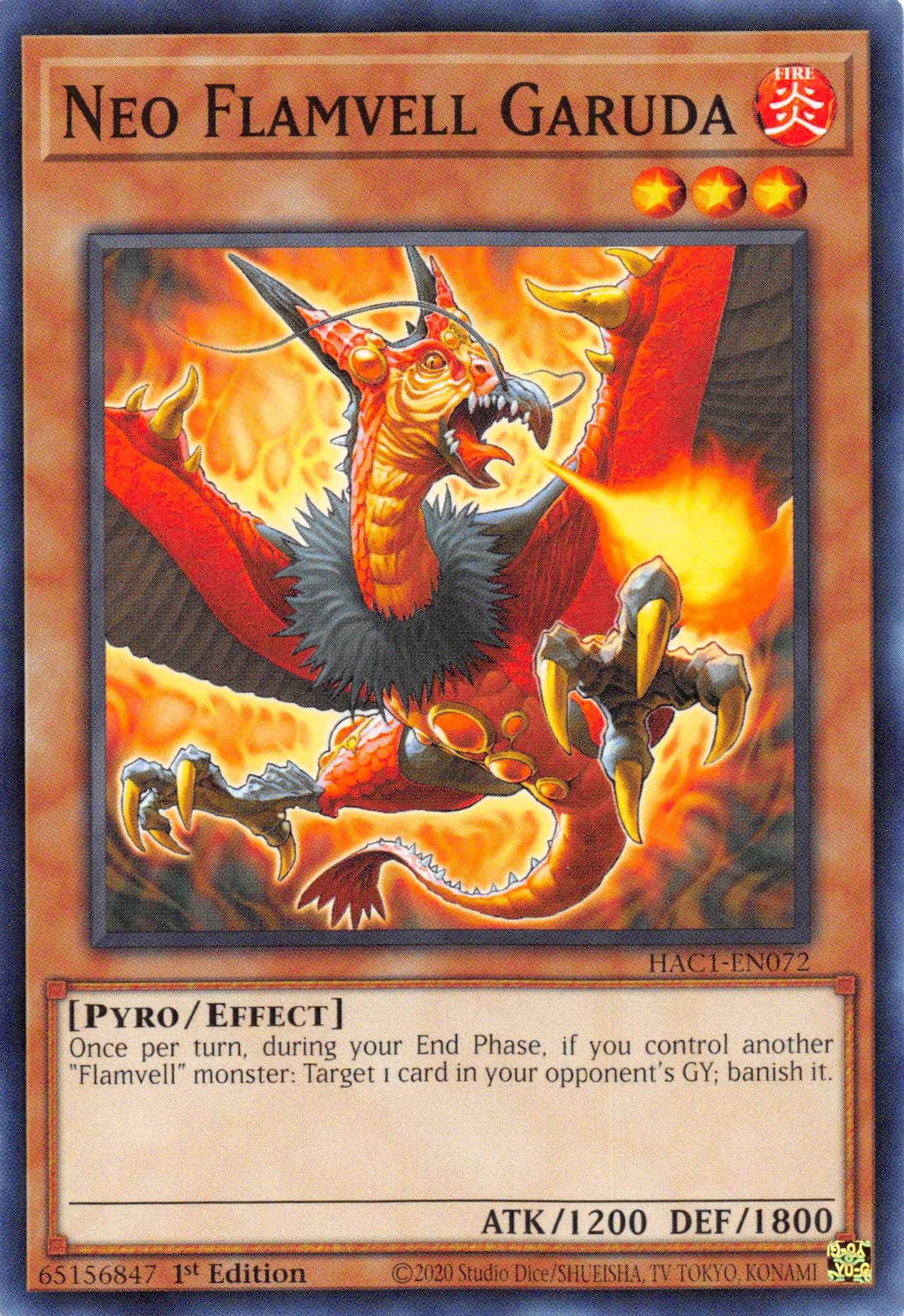 Neo Flamvell Garuda (Duel Terminal) [HAC1-EN072] Parallel Rare - Josh's Cards
