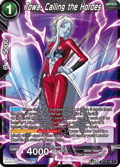 Towa, Calling the Hordes (BT15-126) [Saiyan Showdown] Parallel Foil