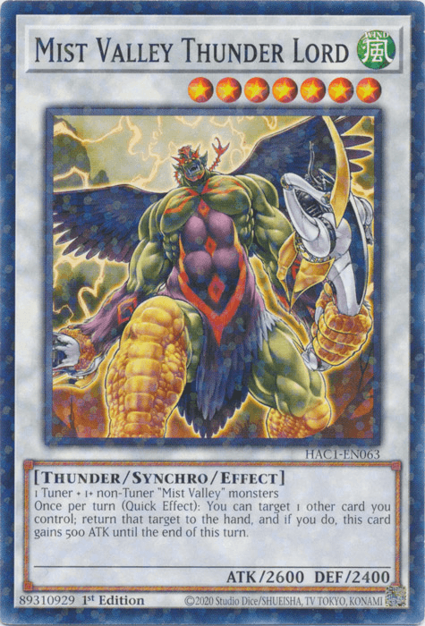 Mist Valley Thunder Lord (Duel Terminal) [HAC1-EN063] Common - Josh's Cards