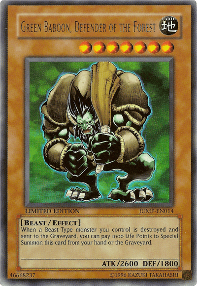 Green Baboon, Defender of the Forest [JUMP-EN014] Ultra Rare - Josh's Cards