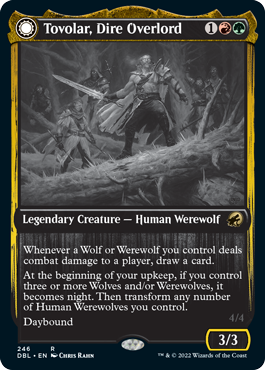 Tovolar, Dire Overlord // Tovolar, the Midnight Scourge (DBL-246) - Innistrad: Double Feature: (Double Faced Transform) Foil