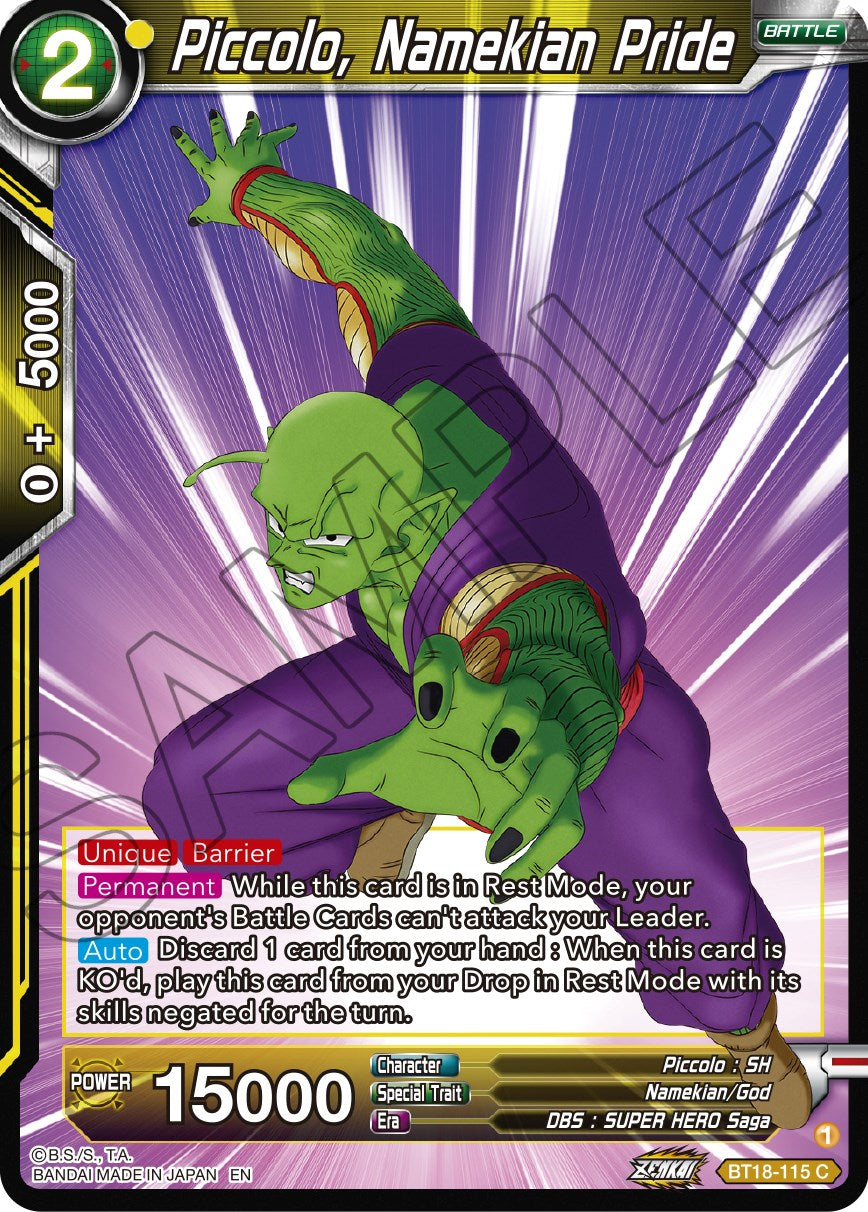 Piccolo, Namekian Pride (BT18-115) [Dawn of the Z-Legends] Parallel Foil
