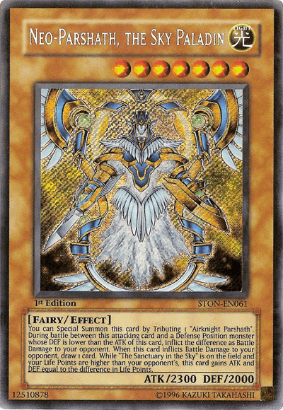 Neo-Parshath, The Sky Paladin [STON-EN061] Secret Rare - Josh's Cards