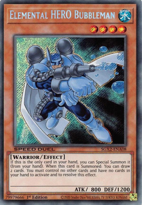 Elemental HERO Bubbleman [SGX2-ENA08] Secret Rare - Josh's Cards