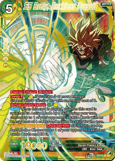 SS Broly, Reckless Pursuit (EX19-31) [Special Anniversary Set 2021] Parallel Foil