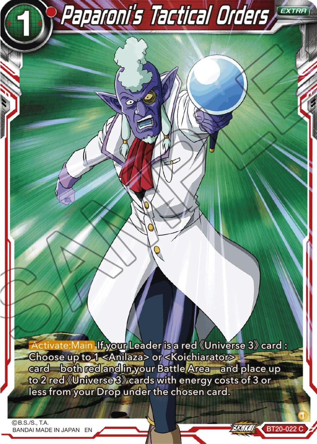 Paparoni's Tactical Orders (BT20-022) [Power Absorbed] Parallel Foil