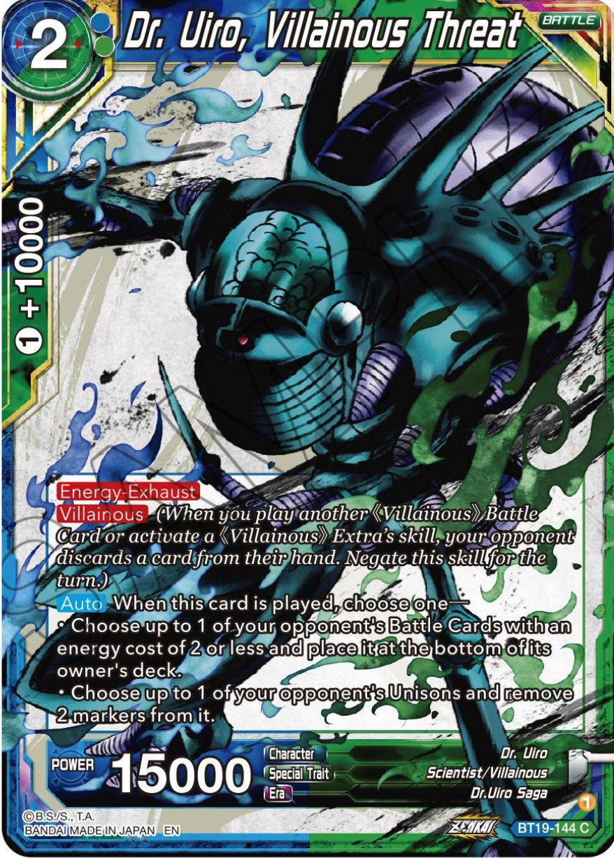 Dr. Uiro, Villainous Threat (BT19-144) [Fighter's Ambition] Parallel Foil