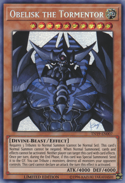 Obelisk the Tormentor [TN19-EN007] Prismatic Secret Rare - Josh's Cards