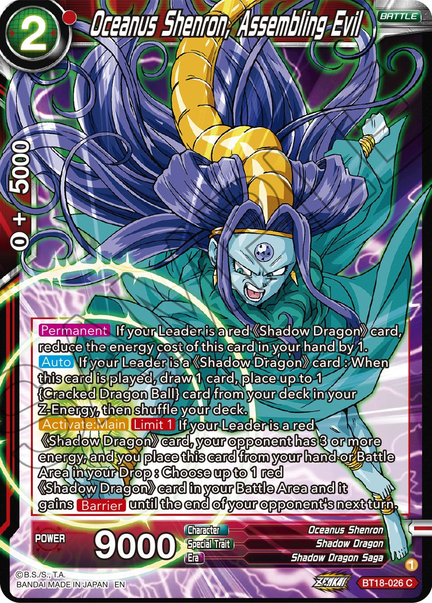 Oceanus Shenron, Assembling Evil (BT18-026) [Dawn of the Z-Legends] Parallel Foil