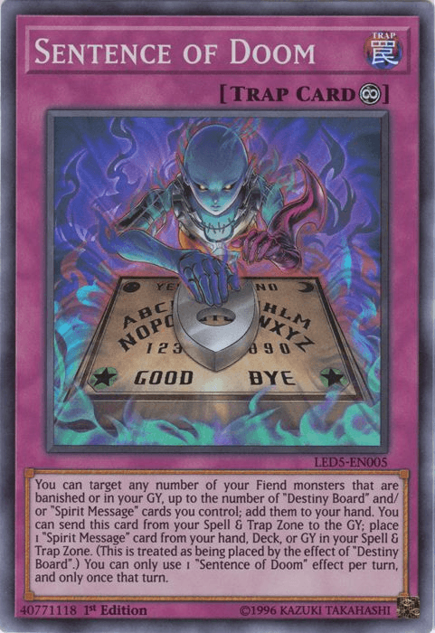 Sentence of Doom [LED5-EN005] Super Rare - Josh's Cards