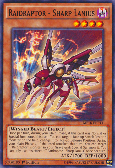 Raidraptor - Sharp Lanius [MP16-EN014] Common - Josh's Cards