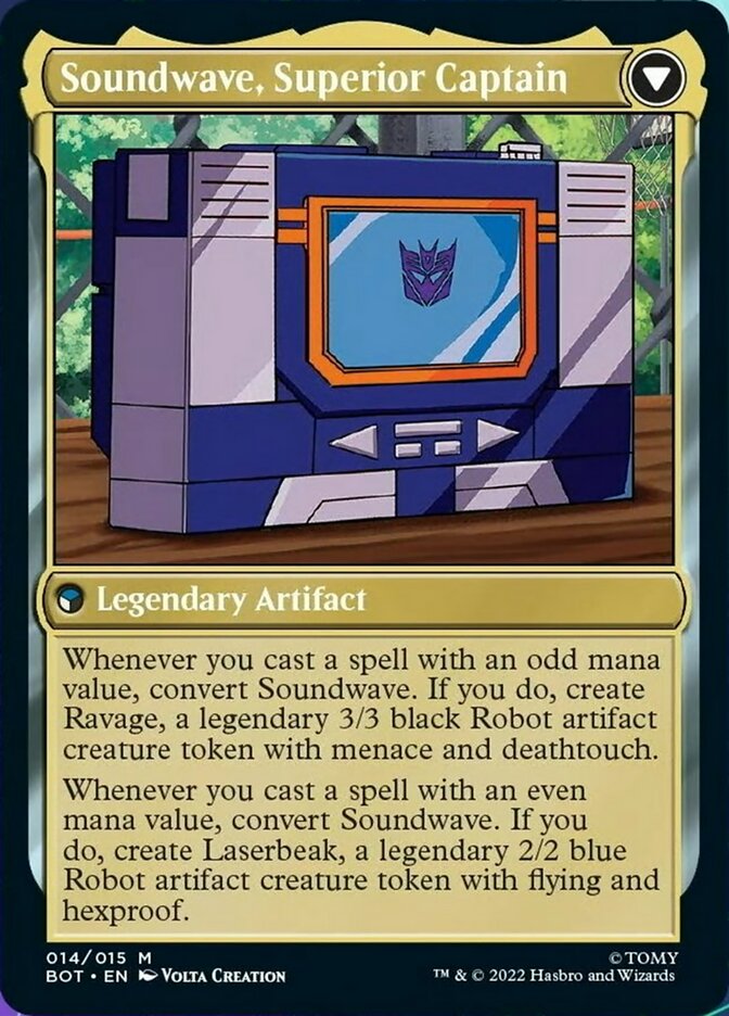 Soundwave, Sonic Spy // Soundwave, Superior Captain (BOT-014) - Transformers: (convertdfc) Foil