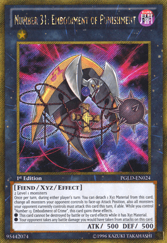 Number 31: Embodiment of Punishment [PGLD-EN024] Gold Secret Rare - Josh's Cards