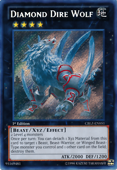 Diamond Dire Wolf [CBLZ-EN051] Secret Rare - Josh's Cards