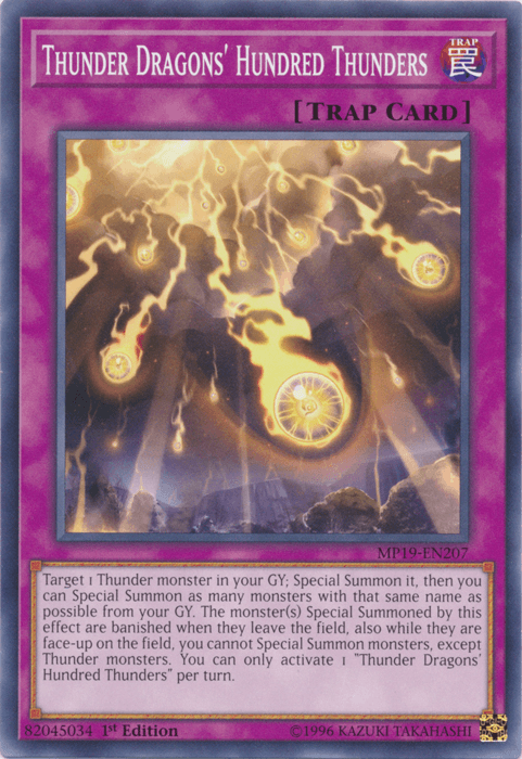Thunder Dragons' Hundred Thunders [MP19-EN207] Common - Josh's Cards