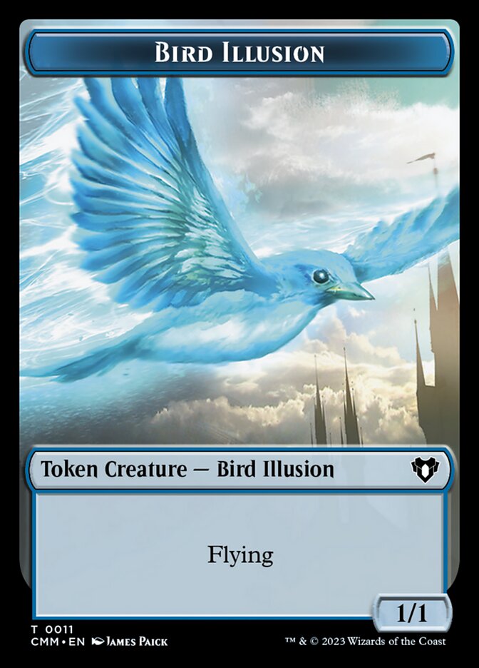 Treasure // Bird Illusion Double-Sided Token [Commander Masters Tokens] Foil