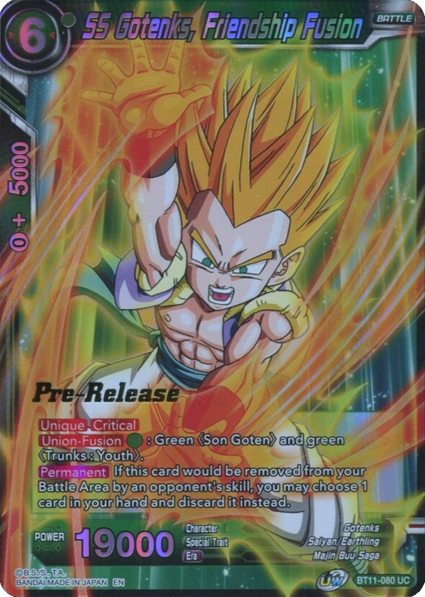 SS Gotenks, Friendship Fusion (BT11-080) [Vermilion Bloodline Prerelease Promos] Parallel Foil