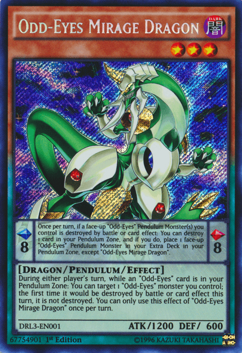 Odd-Eyes Mirage Dragon [DRL3-EN001] Secret Rare - Josh's Cards