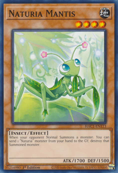 Naturia Mantis [HAC1-EN113] Common - Josh's Cards