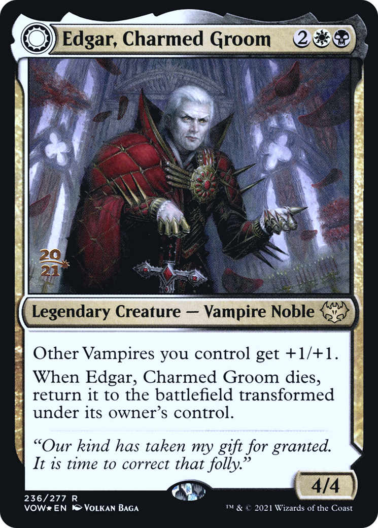 Edgar, Charmed Groom // Edgar Markov's Coffin (PRE-236) - Innistrad: Crimson Vow Promos: (Double Faced Transform) Foil