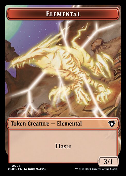 Treasure // Elemental (0025) Double-Sided Token [Commander Masters Tokens] Foil