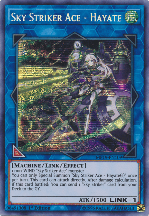 Sky Striker Ace - Hayate [MP19-EN109] Prismatic Secret Rare - Josh's Cards