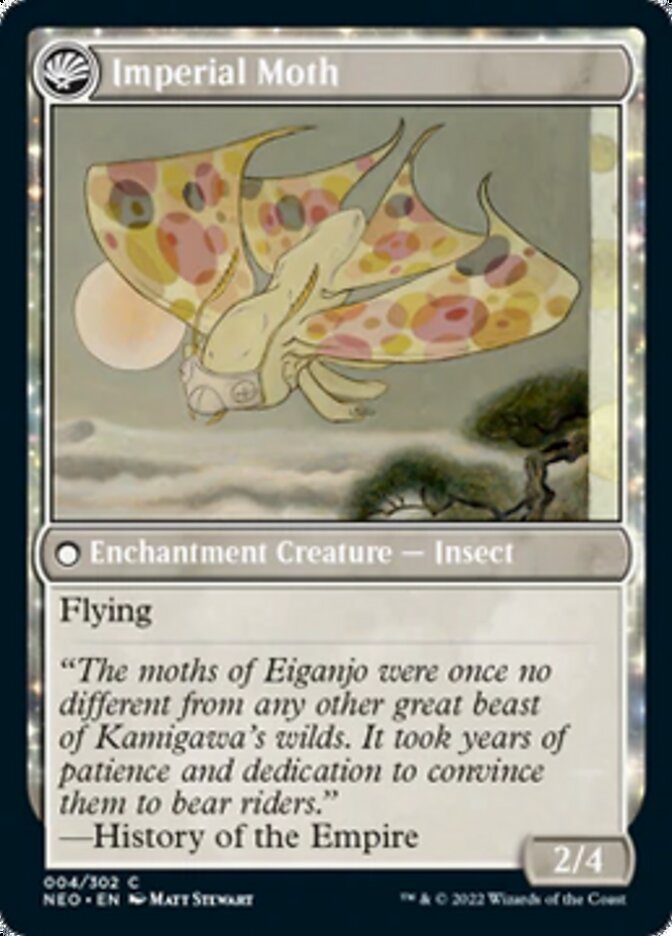 Befriending the Moths // Imperial Moth (NEO-004) - Kamigawa: Neon Dynasty: (fandfc, enchantment) Foil
