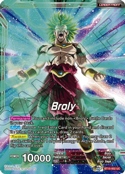 Broly // SS Broly, Demon's Second Coming (BT15-002) [Saiyan Showdown] Parallel Foil