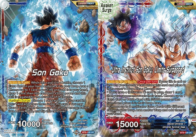 Son Goku // Ultra Instinct Son Goku, Limits Surpassed (BT9-100) [Universal Onslaught] Parallel Foil