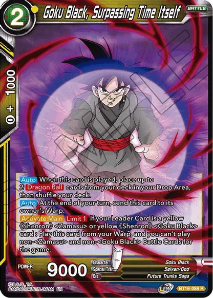 Goku Black, Surpassing Time itself (BT16-088) [Realm of the Gods] Parallel Foil