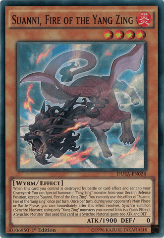 Suanni, Fire of the Yang Zing [DUEA-EN028] Super Rare - Josh's Cards