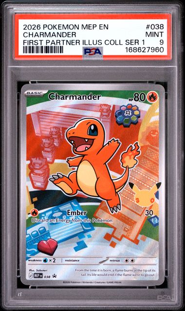 Charmander First Partner Series 1 Mega Evolution Promo 038  PSA 9