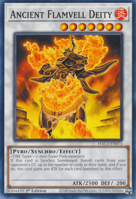 Ancient Flamvell Deity [HAC1-EN075] Parallel Rare - Josh's Cards