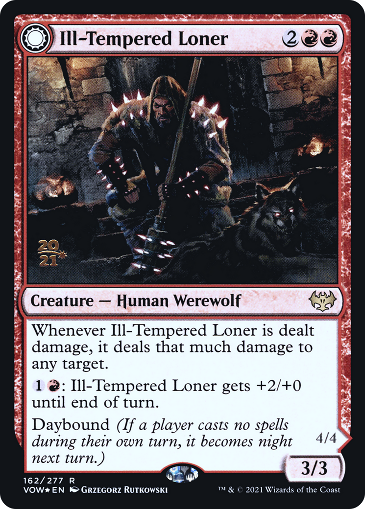 Ill-Tempered Loner // Howlpack Avenger (PRE-162) - Innistrad: Crimson Vow Promos: (Double Faced Transform) Foil