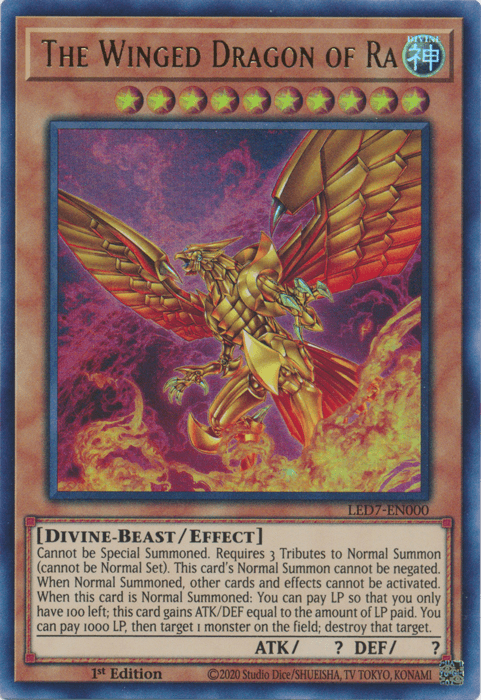The Winged Dragon of Ra (Alternate Art) [LED7-EN000] Ultra Rare - Josh's Cards