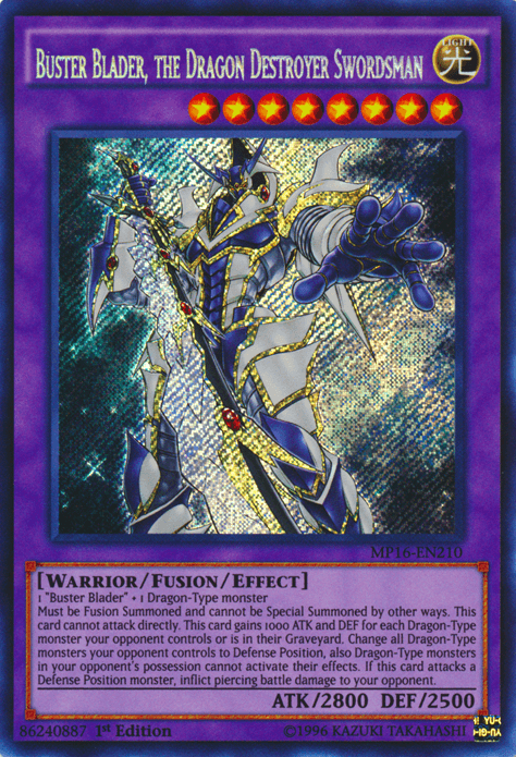 Buster Blader, the Dragon Destroyer Swordsman [MP16-EN210] Secret Rare - Josh's Cards