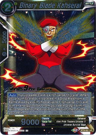 Binary Blade Kahseral (BT9-061) [Universal Onslaught Prerelease Promos] Parallel Foil