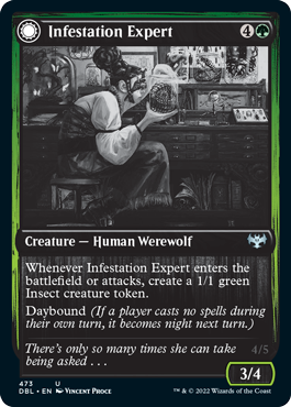 Infestation Expert // Infested Werewolf (DBL-473) - Innistrad: Double Feature: (Double Faced Transform) Foil