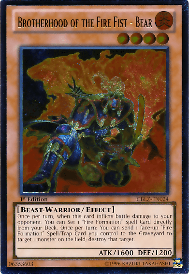 Brotherhood of the Fire Fist - Bear [CBLZ-EN024] Ultimate Rare - Josh's Cards