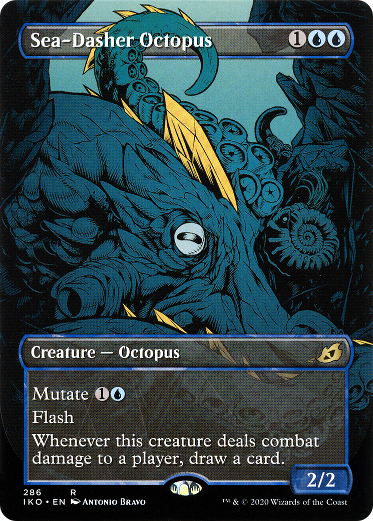 Sea-Dasher Octopus (IKO-286) - Ikoria: Lair of Behemoths: (Showcase) (Borderless)