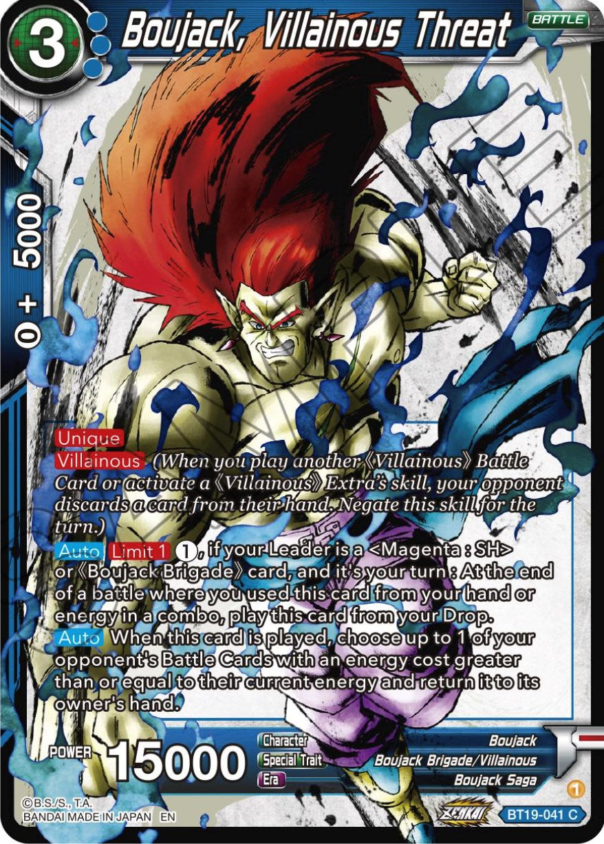 Boujack, Villainous threat (BT19-041) [Fighter's Ambition] Parallel Foil