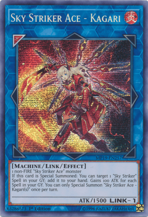 Sky Striker Ace - Kagari [MP19-EN257] Prismatic Secret Rare - Josh's Cards