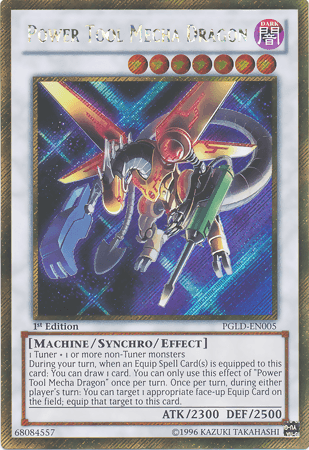 Power Tool Mecha Dragon [PGLD-EN005] Gold Secret Rare - Josh's Cards
