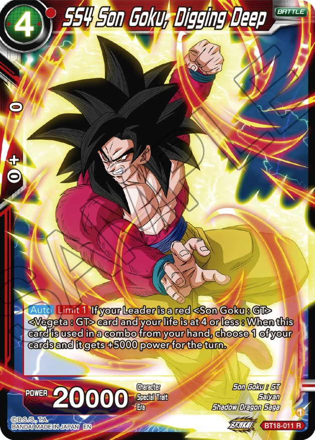 SS4 Son Goku, Digging Deep (BT18-011) [Dawn of the Z-Legends] Parallel Foil